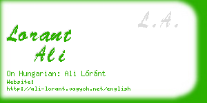 lorant ali business card